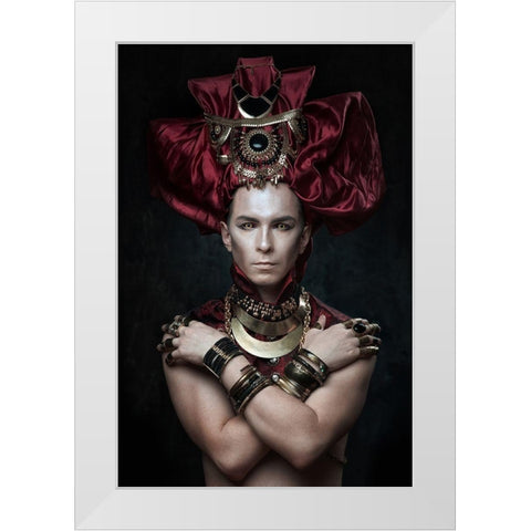 Red Pharaon White Modern Wood Framed Art Print by Shestopalov, Constantin