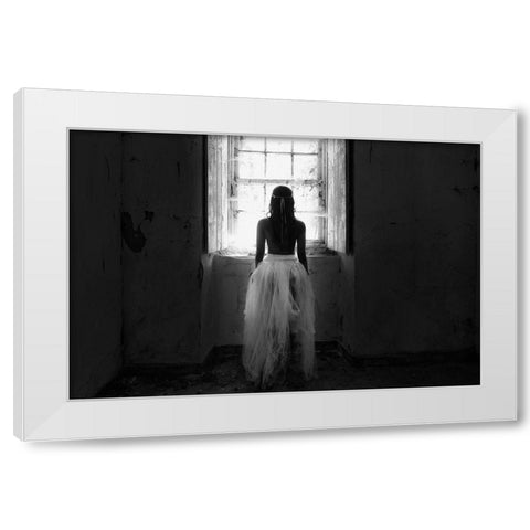my way out White Modern Wood Framed Art Print by Melo, Josefina