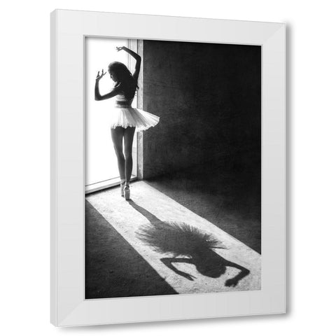 Shadow Dance White Modern Wood Framed Art Print by Kisworo, Sebastian