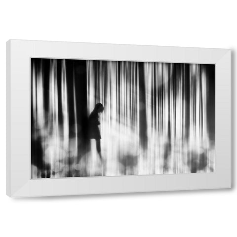 Caught in the sorrow White Modern Wood Framed Art Print by Eisele, Stefan