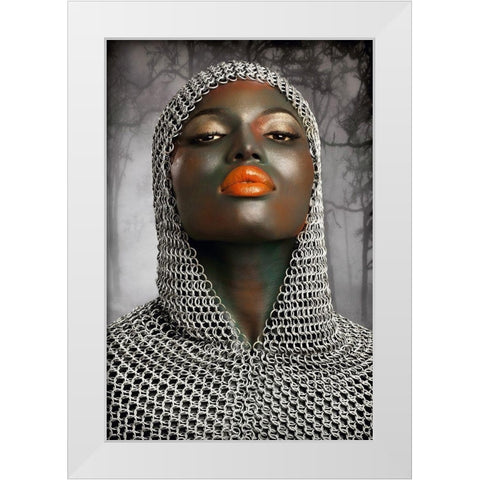 The Warrior White Modern Wood Framed Art Print by Bowen, Baden