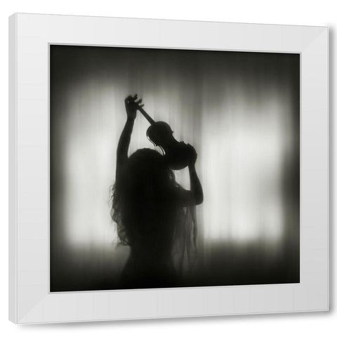 La Maladie White Modern Wood Framed Art Print by Bosogea-Tudor, Ileana