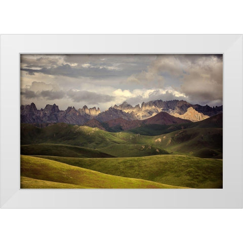 Tibetan Plateau White Modern Wood Framed Art Print by Yu, James