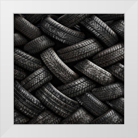 feeling tired White Modern Wood Framed Art Print by Flour, Piet