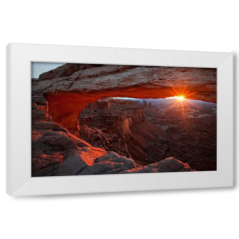 Mesa Arch Sunrise White Modern Wood Framed Art Print by Read, Barbara