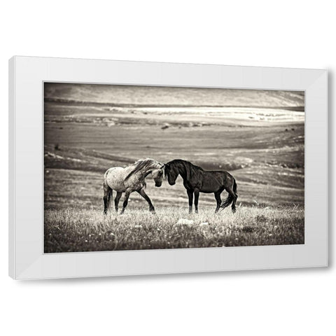 close encounter White Modern Wood Framed Art Print by Vidak, Vedran