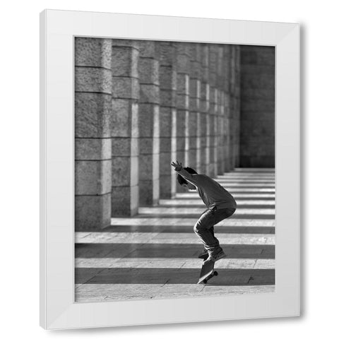 street dancer White Modern Wood Framed Art Print by Pellegrini, Fulvio