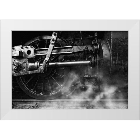 Locomotive Breath White Modern Wood Framed Art Print by Droste, Holger