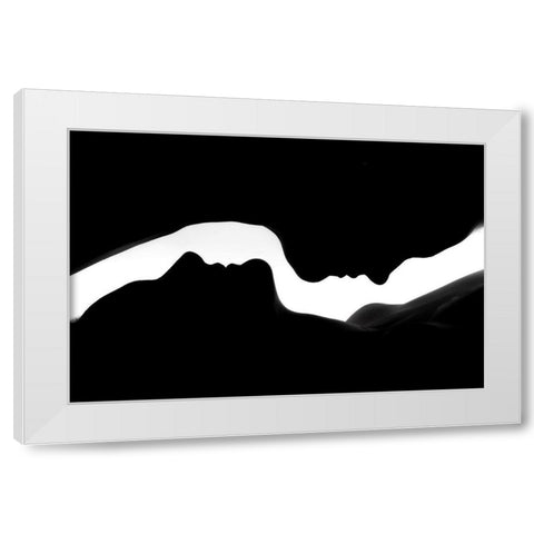 The Profiles of two Women White Modern Wood Framed Art Print by Lykke, Jan