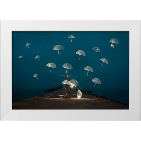 DREAMS White Modern Wood Framed Art Print by Lazarov, Alexandar