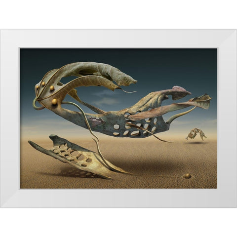 K 214 White Modern Wood Framed Art Print by Penchev, Radoslav