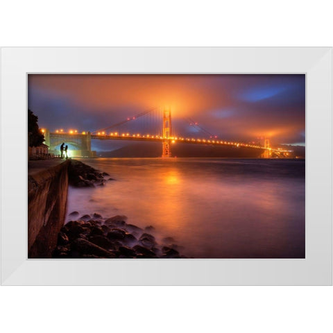 The Place Where Romance Starts White Modern Wood Framed Art Print by Lee, William