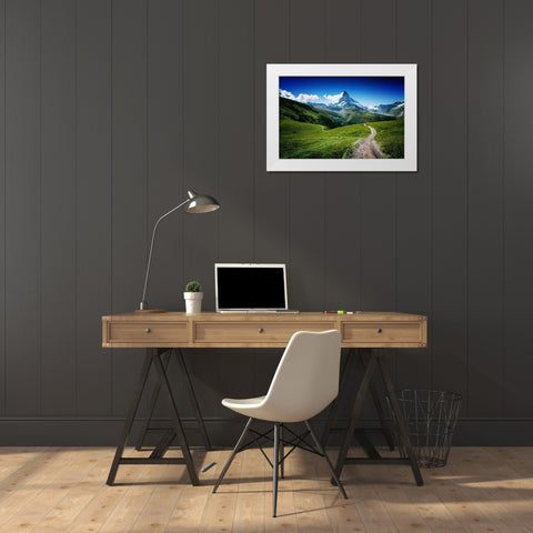 Matterhorn II White Modern Wood Framed Art Print by Pablo De, Juan