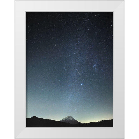 Meteor night White Modern Wood Framed Art Print by Koga, Hiroaki