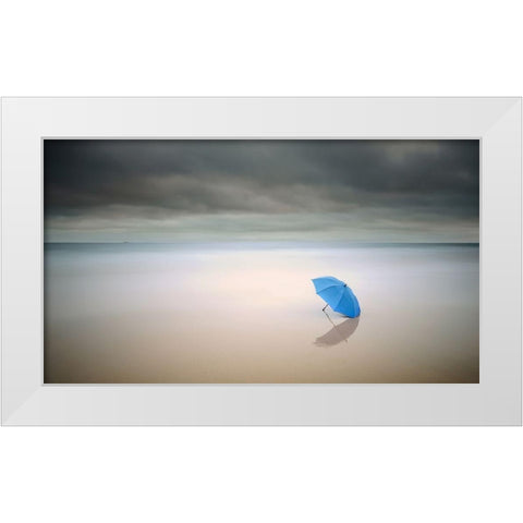 Summer Rain White Modern Wood Framed Art Print by Dias, Paulo