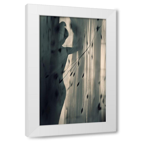 uncertain White Modern Wood Framed Art Print by Karami, Sahar