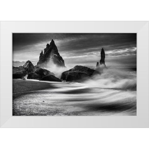 Iceland Rocks White Modern Wood Framed Art Print by Eaglesfield, Philip