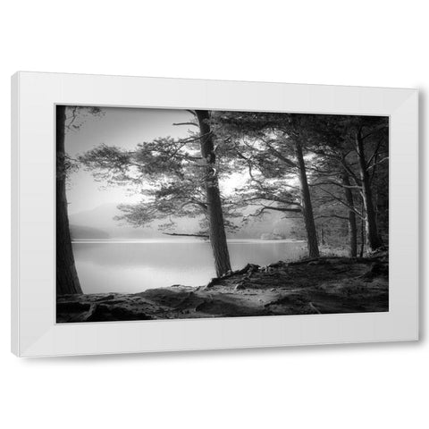 Loch an Eilein White Modern Wood Framed Art Print by Fuhg, Dorit