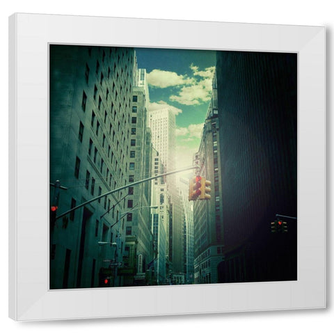 downtown White Modern Wood Framed Art Print by Ambra