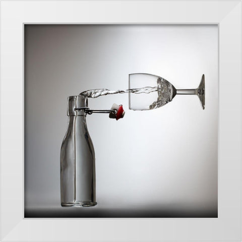 Pouring White Modern Wood Framed Art Print by De Kogel, Wieteke