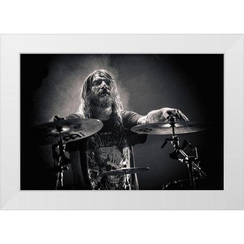 Loudblast White Modern Wood Framed Art Print by