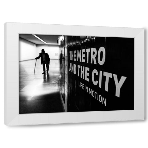 Life in Motion White Modern Wood Framed Art Print by Carlos, Kk