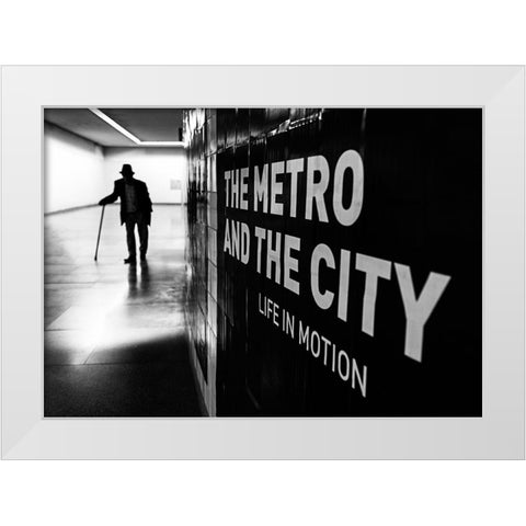 Life in Motion White Modern Wood Framed Art Print by Carlos, Kk