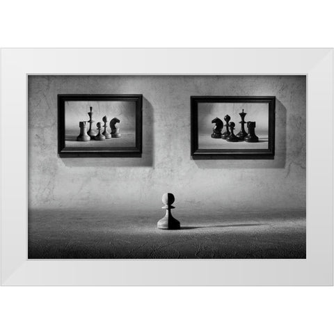 The choice to make White Modern Wood Framed Art Print by Ivanova, Victoria