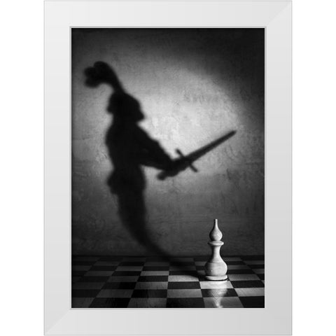 The heart of a knight White Modern Wood Framed Art Print by Ivanova, Victoria