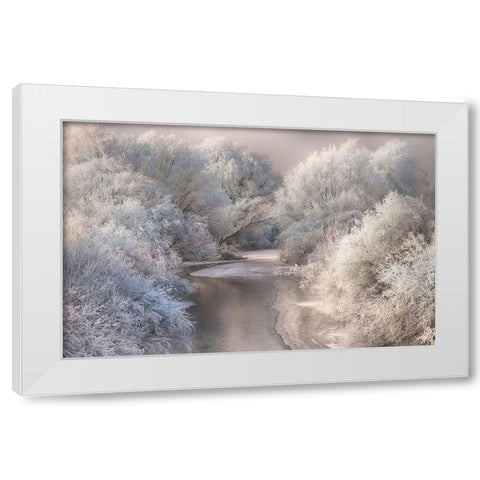 Winter Song White Modern Wood Framed Art Print by Bela, Sebestyen