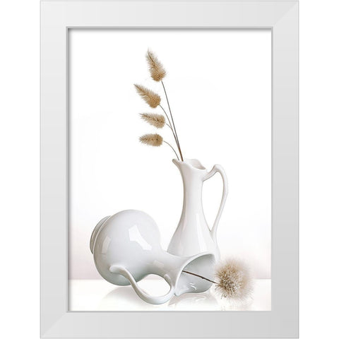 White White Modern Wood Framed Art Print by Ianeva, Aida
