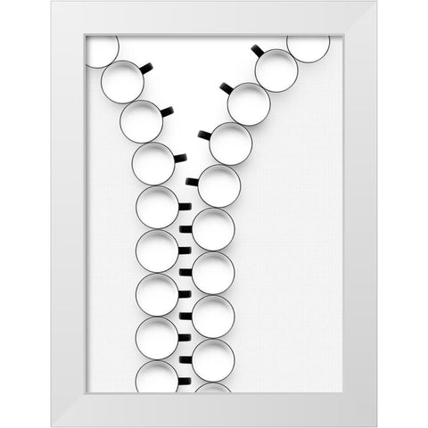 Zipper White Modern Wood Framed Art Print by De Kogel, Wieteke