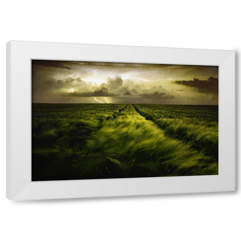 Journey to the Fierce Storm White Modern Wood Framed Art Print by Buchelova, Sona