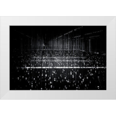 Frozen Rain White Modern Wood Framed Art Print by Sing Goh, Soo