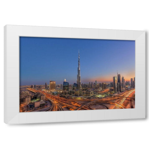 The Amazing Burj Khalifah White Modern Wood Framed Art Print by Rustam, Mohammad