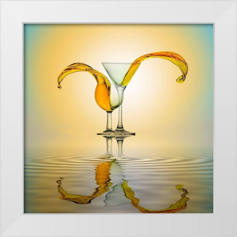 You and Me White Modern Wood Framed Art Print by Rahayu, Ganjar