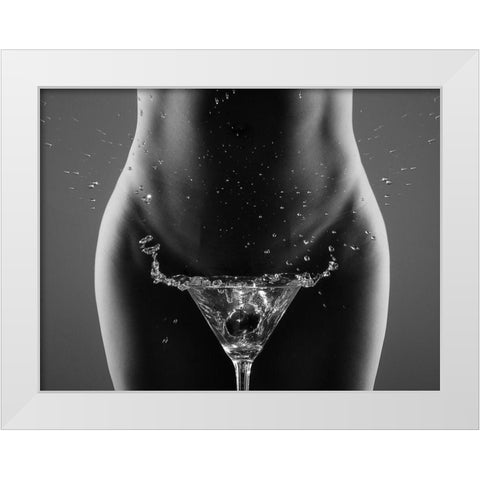 ThereÂ´s Your drink Sir White Modern Wood Framed Art Print by Helerand, Roland