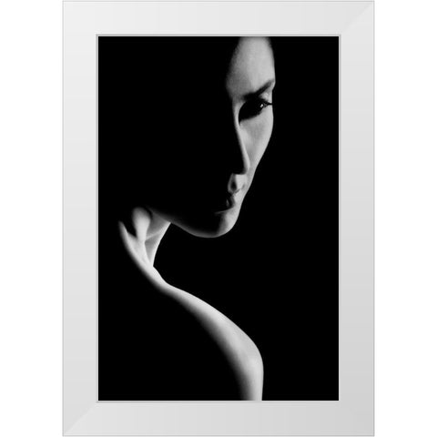 Her White Modern Wood Framed Art Print by Hamooni, Ali