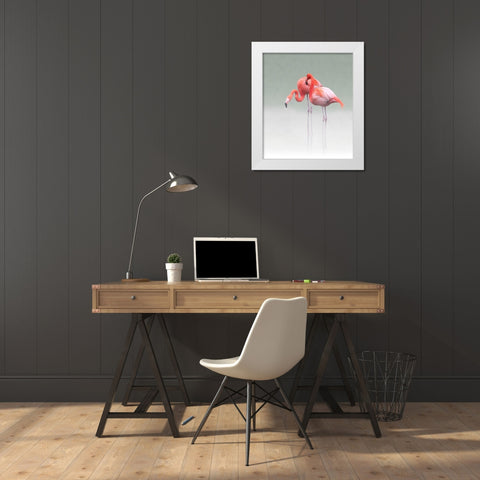 just we two White Modern Wood Framed Art Print by Cseresnjes, Anna