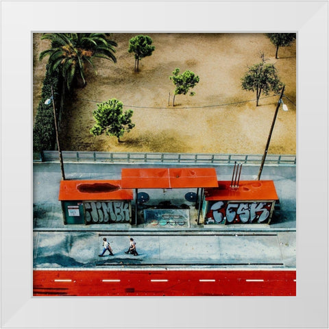 paint it red White Modern Wood Framed Art Print by Ambra