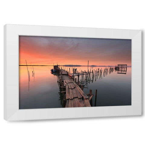 The last Light White Modern Wood Framed Art Print by Roxo, Alvaro