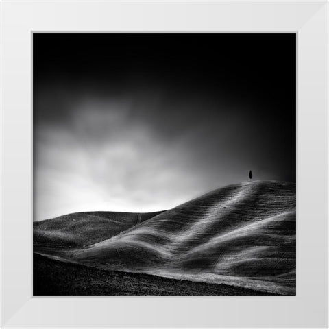 la vie reprendra au printemps White Modern Wood Framed Art Print by Flour, Piet