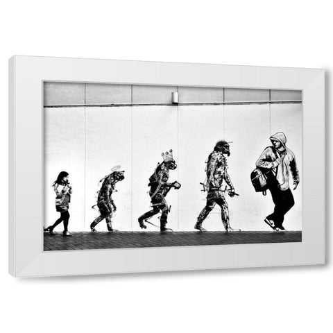 Evolution White Modern Wood Framed Art Print by Suzuki, Tatsuo