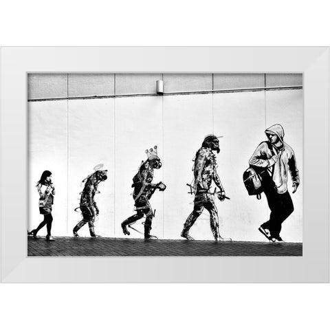 Evolution White Modern Wood Framed Art Print by Suzuki, Tatsuo