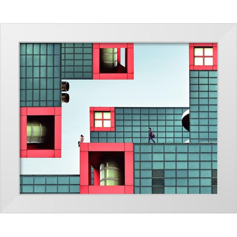 Daydream White Modern Wood Framed Art Print by Tajima, Koji