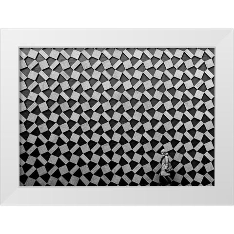 Pattern White Modern Wood Framed Art Print by Tajima, Koji
