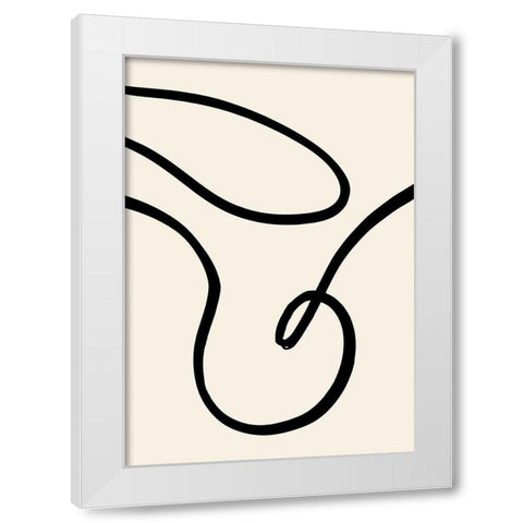 Black Lines 02 White Modern Wood Framed Art Print by Artographie Studio