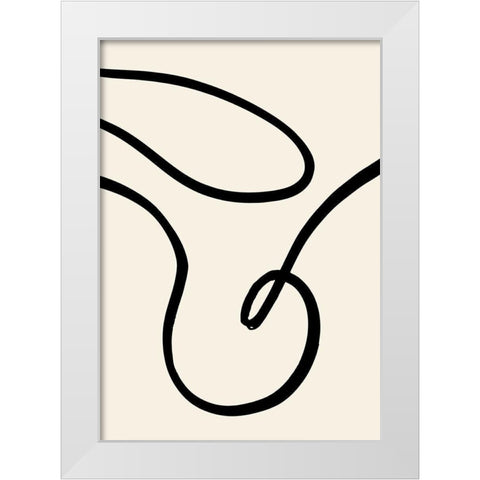 Black Lines 02 White Modern Wood Framed Art Print by Artographie Studio