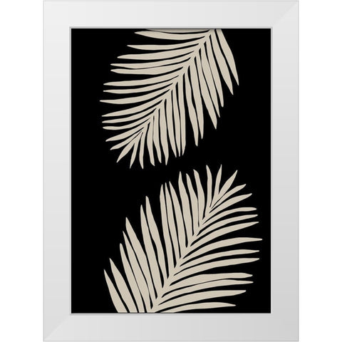 Palm Leaves White Modern Wood Framed Art Print by Artographie Studio