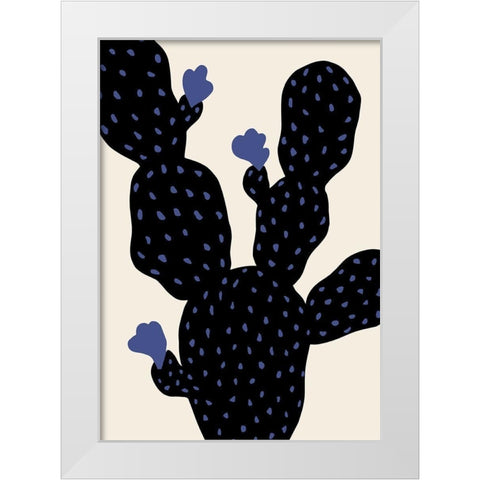 Prickle Pear Cactus White Modern Wood Framed Art Print by Artographie Studio